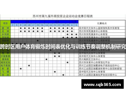 跨时区用户体育锻炼时间表优化与训练节奏调整机制研究